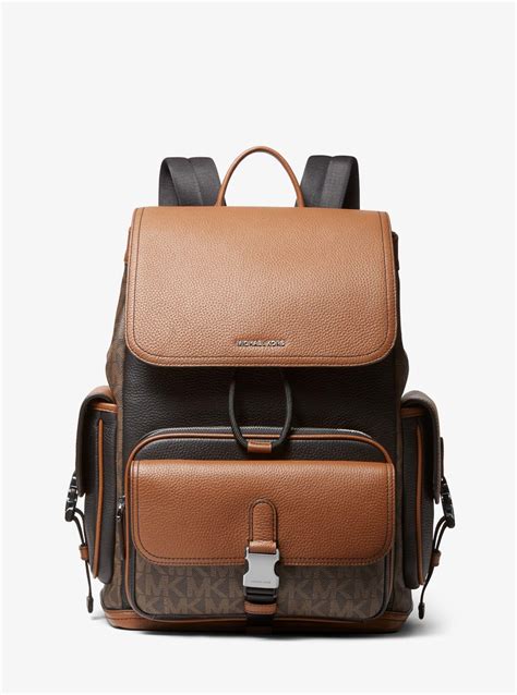 michael kors mens hudson leather backpack|Michael Kors men's backpack sale.